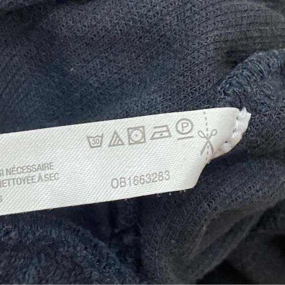 FREE PEOPLE BEACH Black Washed Drawstring Waist Pleated Wide Leg Cropped Pant XS - Picture 9 of 13